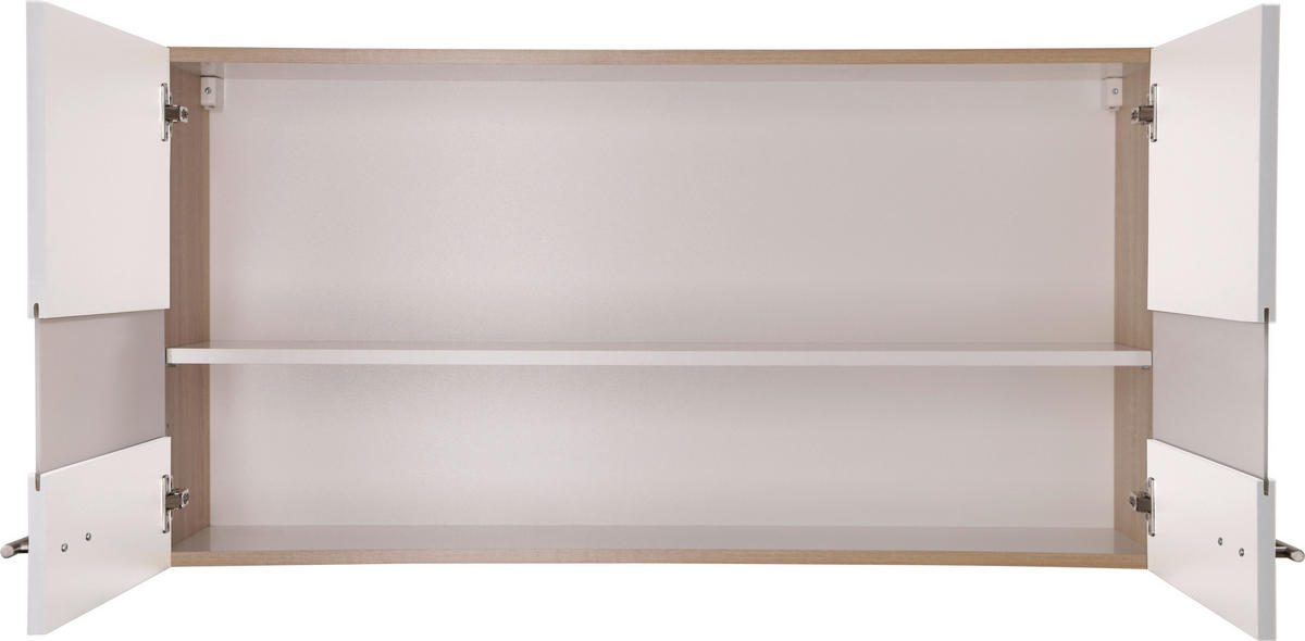 VÄGGSKÅP 110/56,1/34,6 cm  i vit, ekfärgad  - vit/silver, Basics, metall/trämaterial (110/56,1/34,6cm) - Respekta