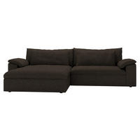 ECKSOFA Flachgewebe Schwarzbraun  - Schwarzbraun/Schwarz, Modern, Kunststoff/Textil (198/306cm) - Carryhome