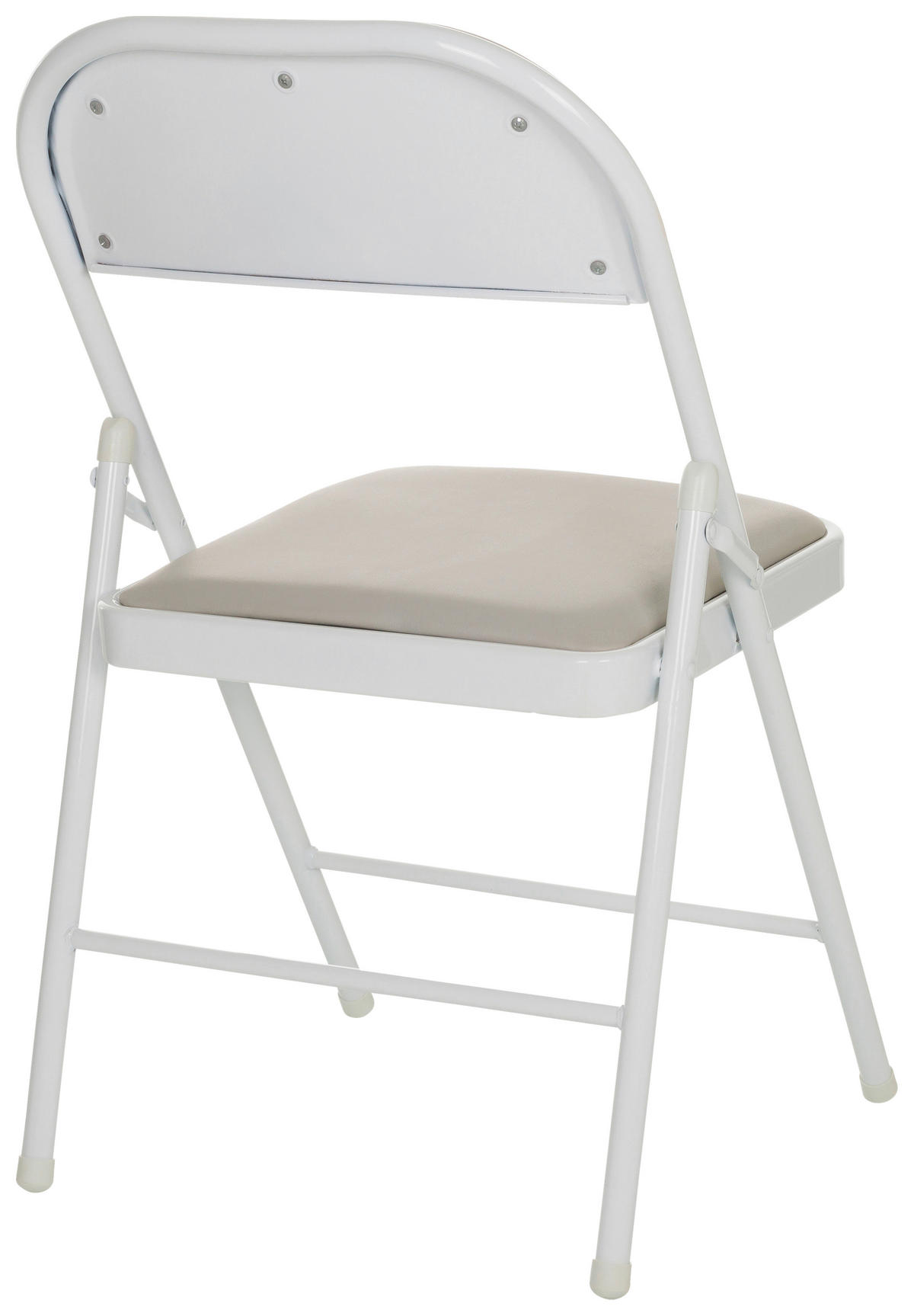 KLAPPSTUHL in Leder Grau  - Weiß/Grau, Basics, Leder/Metall (44/80/49cm) - MID.YOU