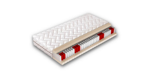 TASCHENFEDERKERNMATRATZE 200/200 cm Höhe ca. 20 cm - Weiß, Basics, Textil (200/200cm) - Xora