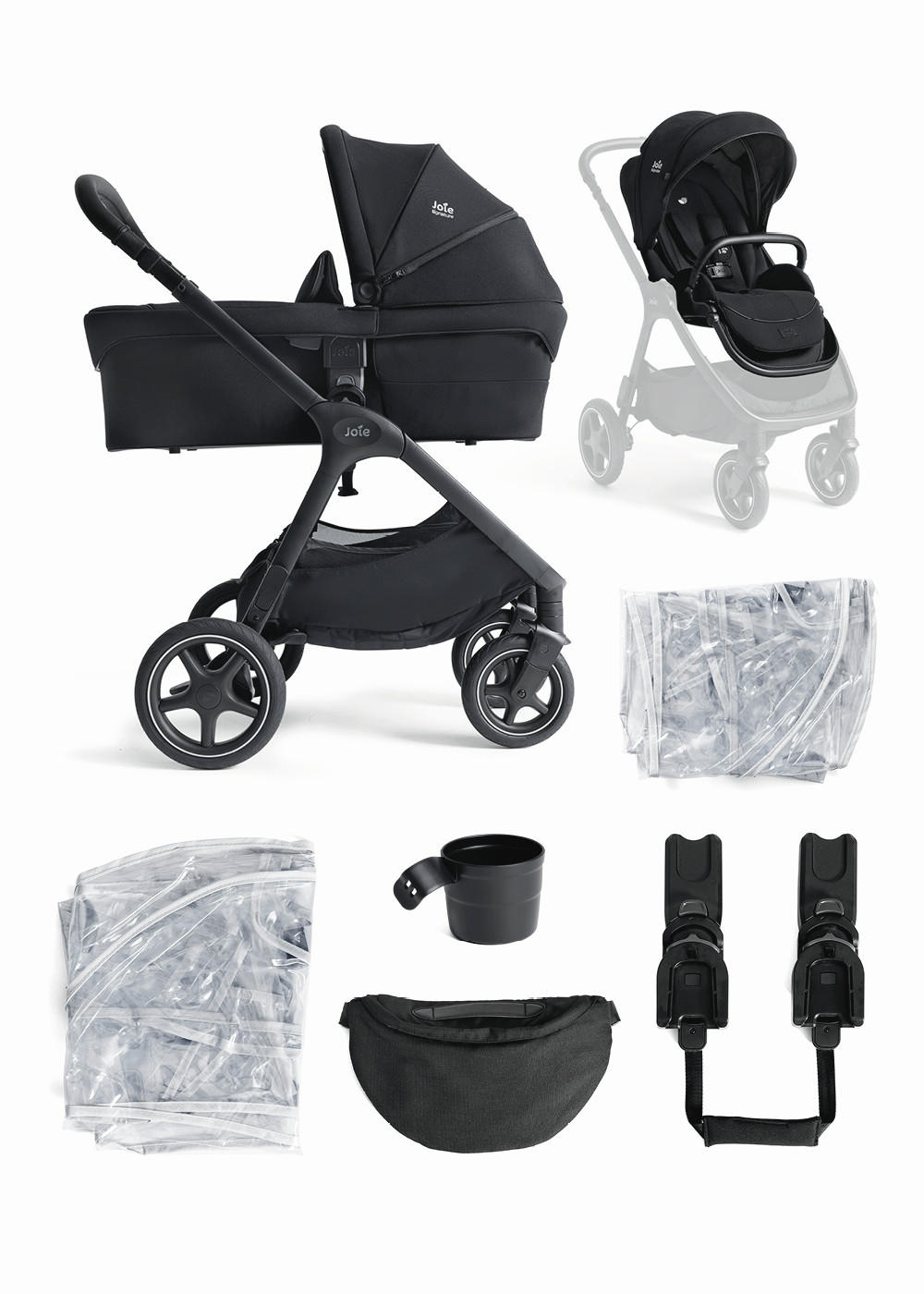 KINDERWAGENSET  Finiti Bundle  Eclipse  - Schwarz, Basics, Metall (63/111/84cm) - JOIE SIGNATURE