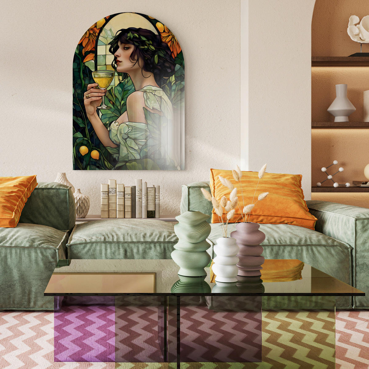 GLASBILD 70/100 cm  - Multicolor, Basics, Glas/Papier (70/100cm)