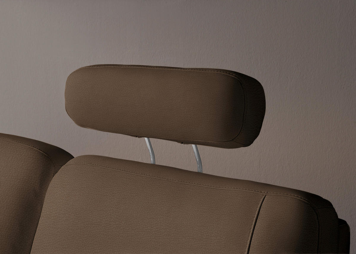 WOHNLANDSCHAFT Echtleder Braun  - Alufarben/Braun, Konventionell, Leder/Metall (239/329/165cm) - Beldomo Premium