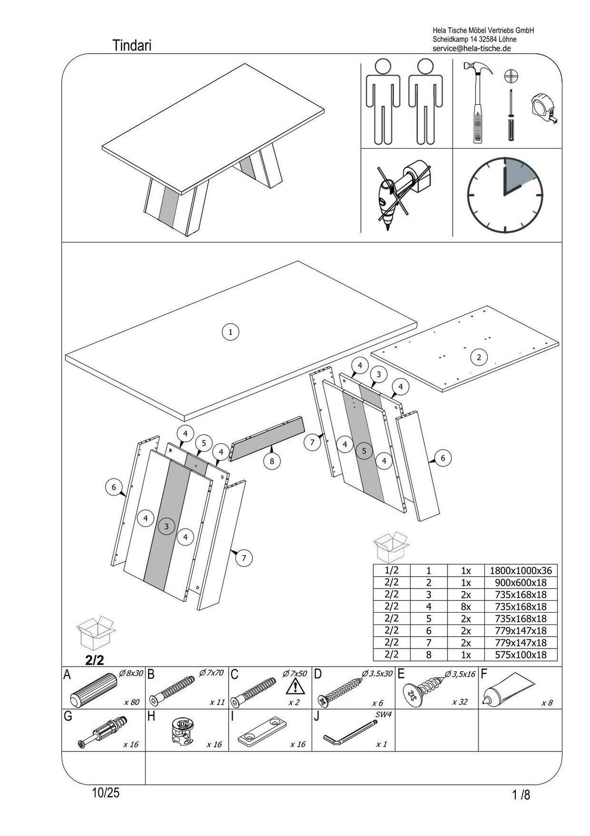 ESSTISCH Eichefarben rechteckig   - Eichefarben/Schwarz, MODERN, Holzwerkstoff (100/180/76cm) - MID.YOU