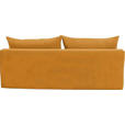 SCHLAFSOFA Webstoff, Plüsch Orange  - Schwarz/Orange, Design, Textil (213/89/105cm) - Novel