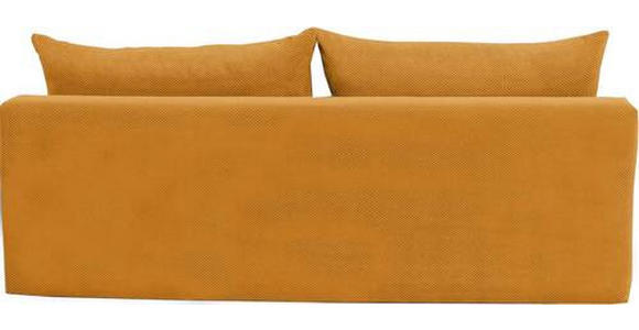 SCHLAFSOFA Webstoff, Plüsch Orange - Schwarz/Orange, Design, Textil (213/89/105cm) - Novel