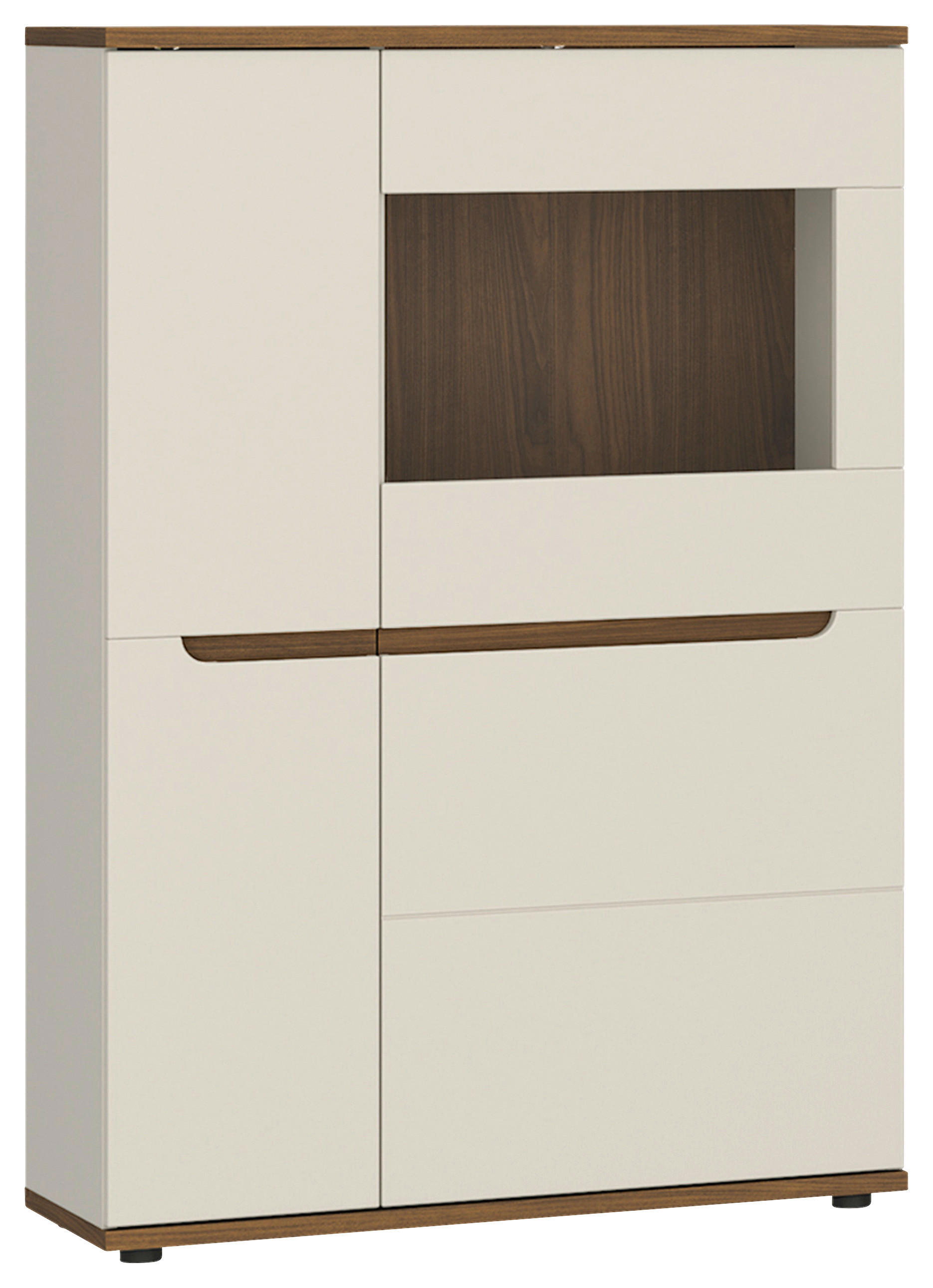 VITRIN diófa színű, kasmírszínű  - kasmírszínű/diófa színű, Basics, műanyag/faalapú anyag (90/135/38cm) - Hom`in