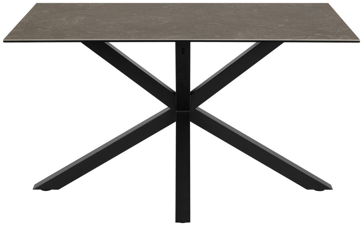 ESSTISCH in Keramik  - Schwarz, Trend, Keramik/Metall (135/76/80cm) - MID.YOU