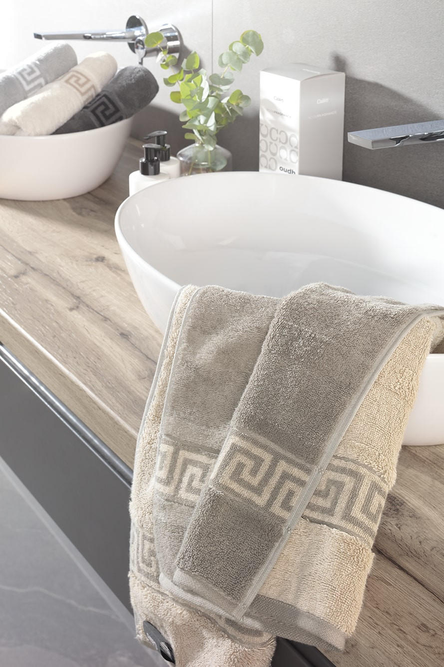 DUSCHTUCH Noblesse Duo 80/160 cm  - Sandfarben/Naturfarben, Basics, Textil (80/160cm) - Cawoe