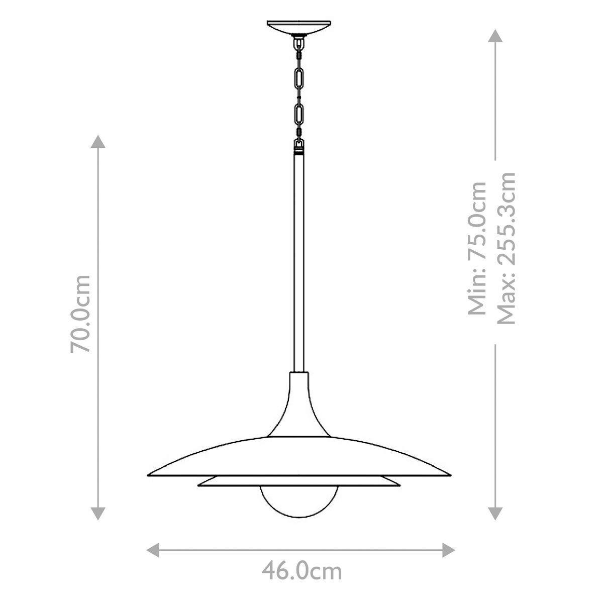 LED-PENDELLEUCHTE 46/75 cm  - Weiß, KONVENTIONELL, Glas/Metall (46/75cm) - Elstead Lighting