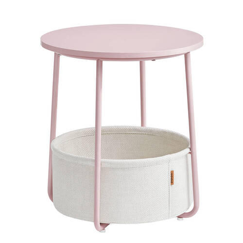 BEISTELLTISCH in Holz, Metall, Textil 45/45/51 cm  - Rosa/Weiß, Design, Holz/Textil (45/45/51cm) - Boxxx