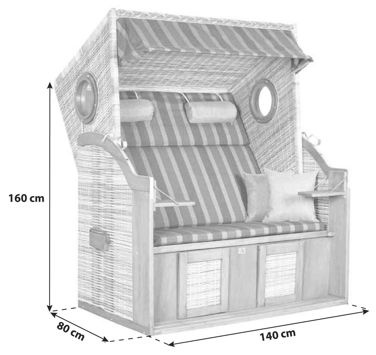 STRANDKORB - Braun/Grau, Basics, Holz/Kunststoff (140/160/80cm) - Gardenson