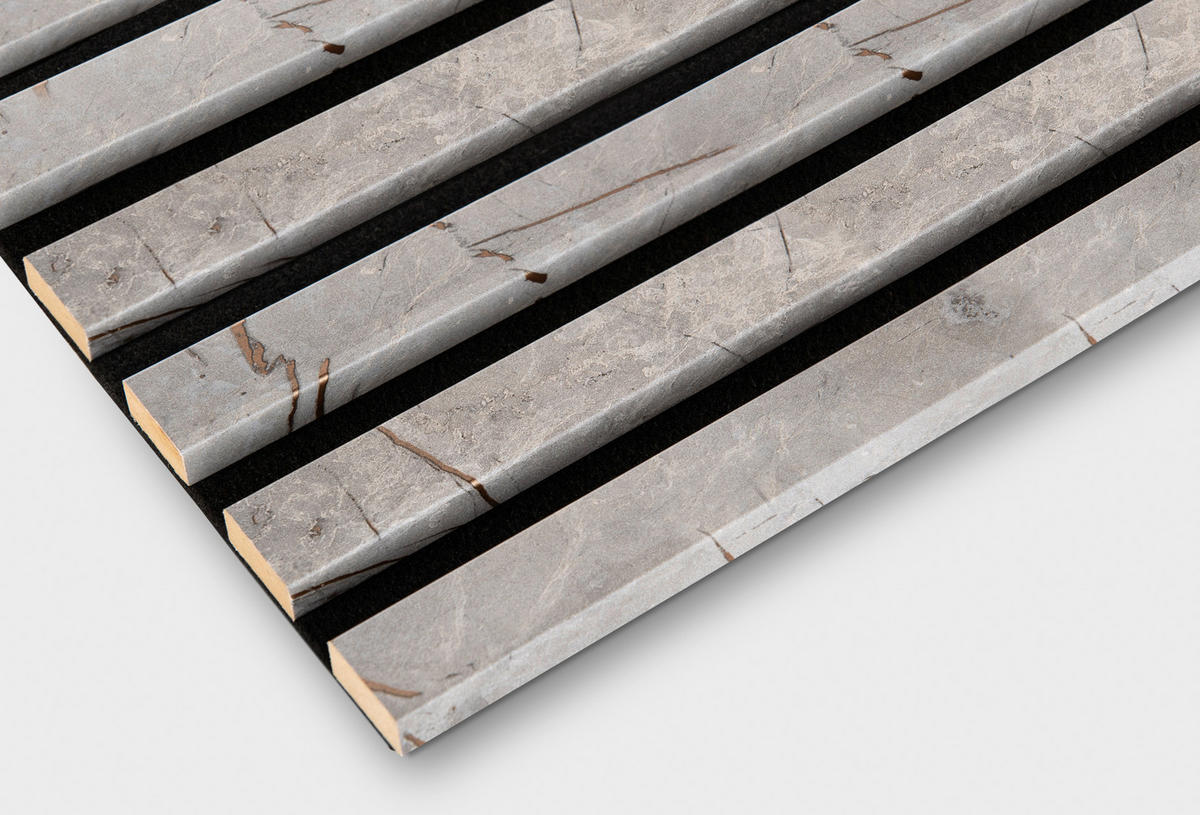 AKUSTIČNI MDF PANEL  STONE   30/260 cm       siva  - siva, Basics, leseni material (30/260cm)