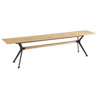 SITZBANK 180/45/35 cm Schwarz, Eichefarben Eiche Hartholz  - Eichefarben/Schwarz, Natur, Holz/Metall (180/45/35cm) - Linea Natura