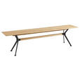 SITZBANK 180/45/35 cm  in Schwarz, Eichefarben  - Eichefarben/Schwarz, Natur, Holz/Metall (180/45/35cm) - Linea Natura