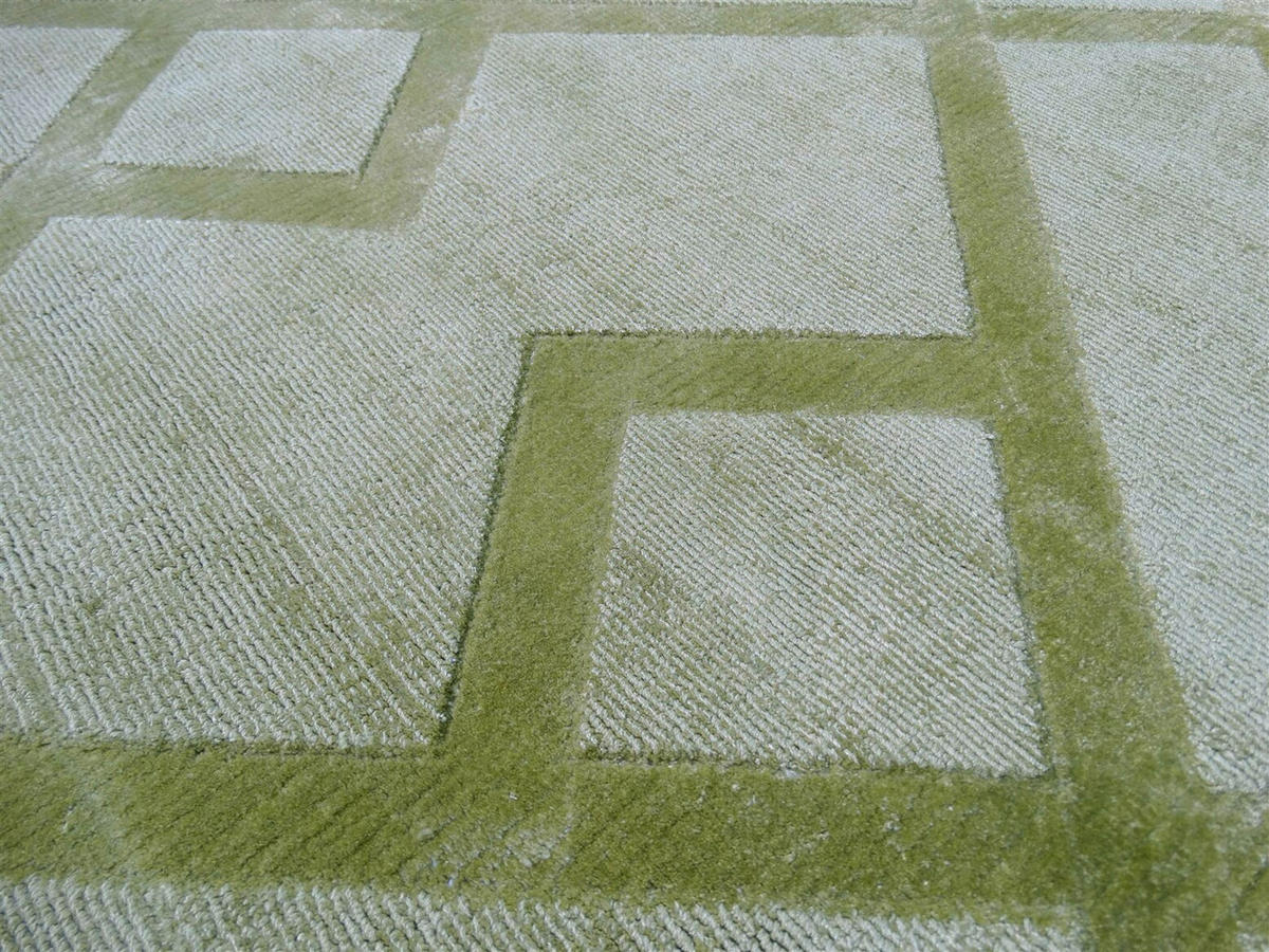 HANDWEBTEPPICH  Wohnzimmer 160/230 cm Grün rechteckig  - Grün, Basics, Textil (160/230cm) - Kayoom