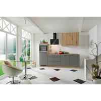 KUHINJSKI BLOK - črna/barve hrasta, Konvencionalno, kovina/leseni material (270cm) - Welnova