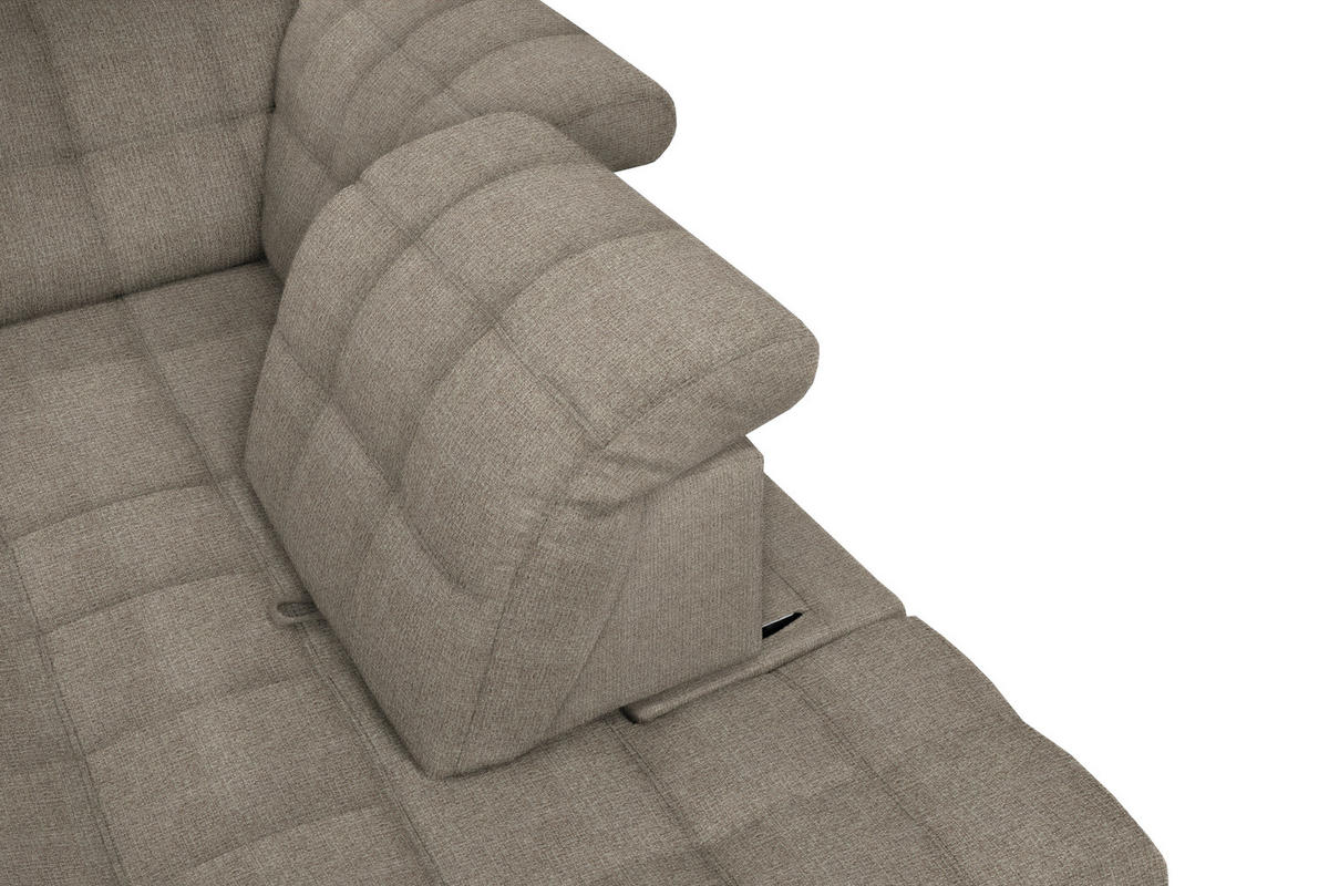 ECKSOFA in Webstoff Beige  - Beige/Schwarz, Design, Holz/Textil (216/297cm) - Xora