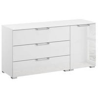 SIDEBOARD 120/61/42 cm  in Klar, Weiss  - Klar/Weiss, Design, Glas/Holzwerkstoff (120/61/42cm) - Novel