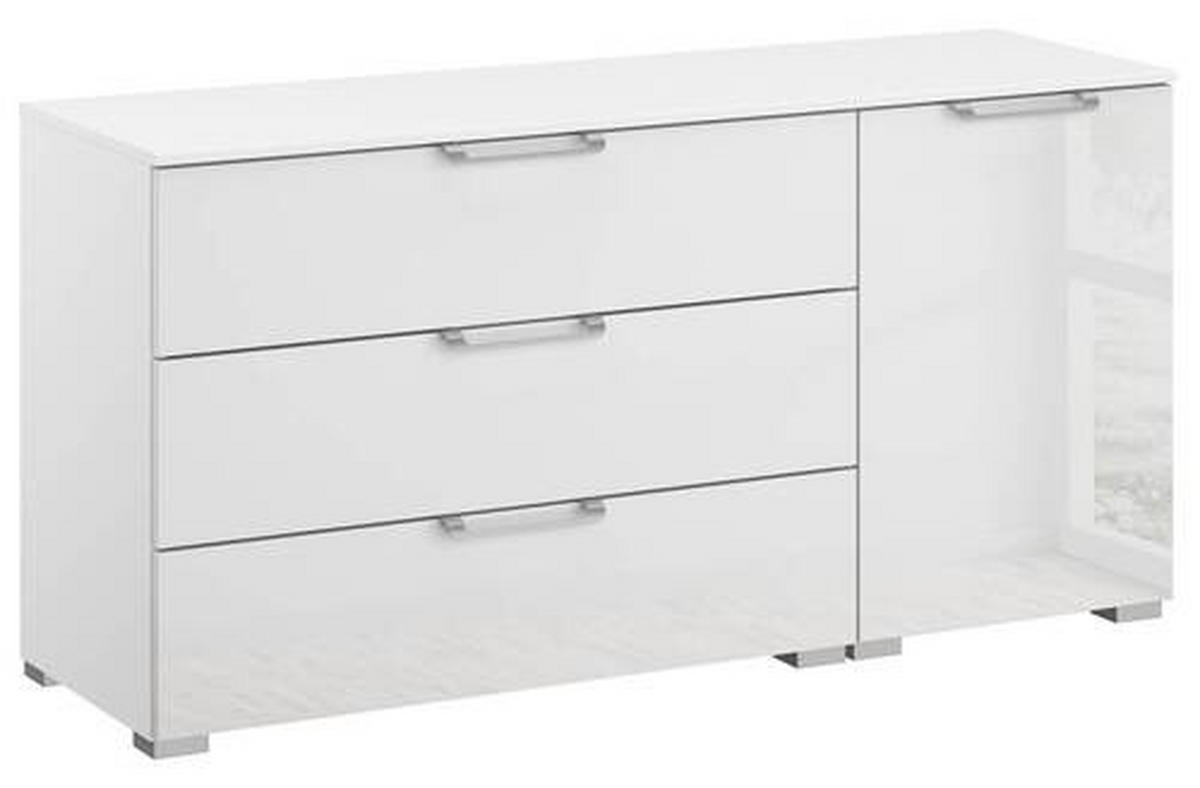 SIDEBOARD 120/61/42 cm  in Klar, Weiss  - Klar/Weiss, Design, Glas/Holzwerkstoff (120/61/42cm) - Novel