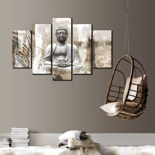 KEILRAHMENBILD Buddha 150/100 cm  - Beige, Basics, Wellpappe/Textil (150/100cm) - Xora