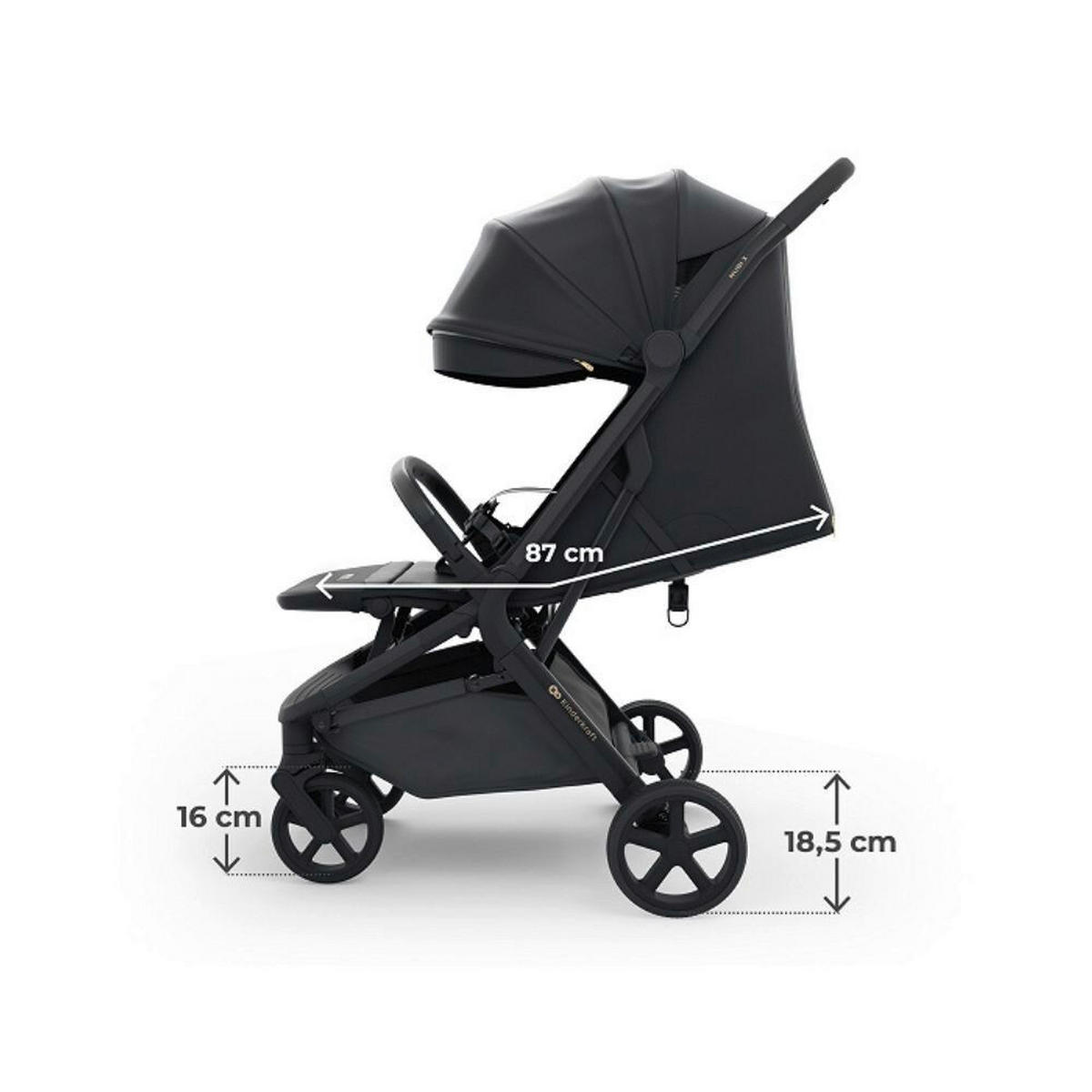 DJEČJA KOLICA  NUBI 3  - crna, Basics, metal/tekstil (68,5/53/106,5cm) - Kinderkraft