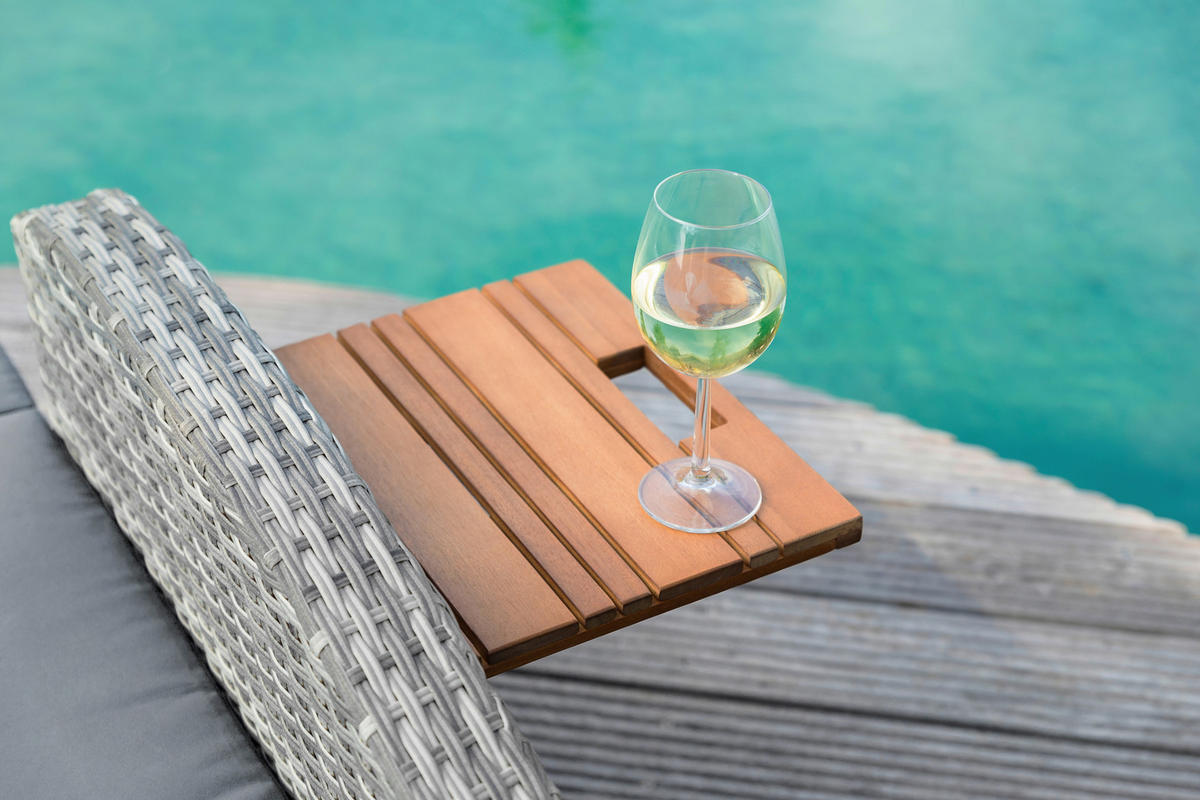 LOUNGEGARNITUR   117/93/74 cm Teakholz Stahl  - Grau, Basics, Holz/Textil (117/93/74cm) - Gardenson