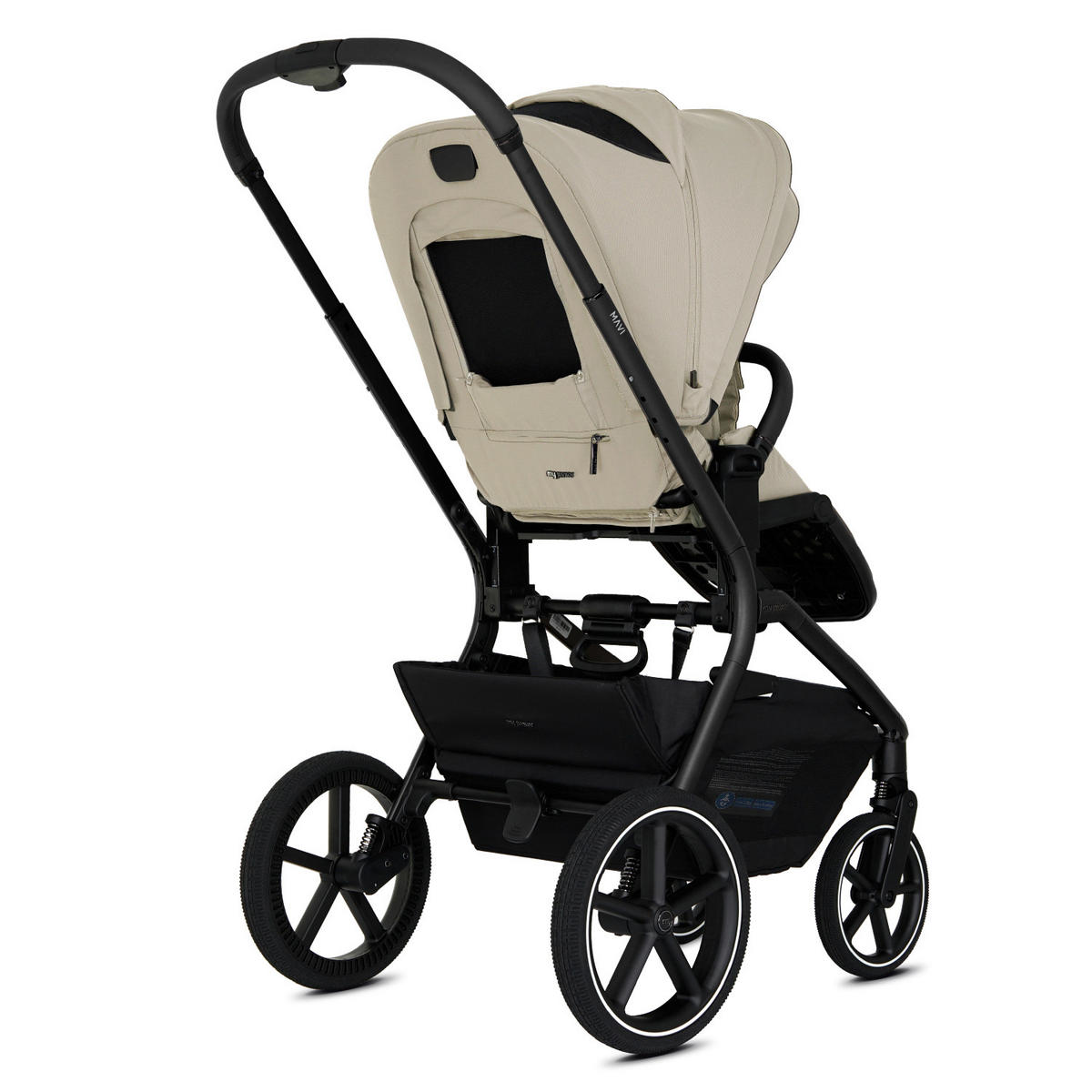 KINDERWAGENSET MAVI 3in1 Premium  - Sandfarben/Schwarz, Basics, Textil/Metall (92/55/110.5cm) - My Junior