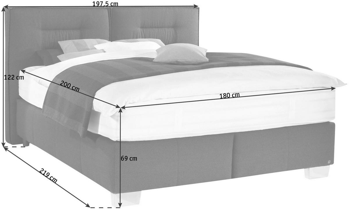 BOXSPRING KREVET 180/200 cm     crna  - crna/boje aluminija, Design, tekstil/metal (180/200cm) - Dieter Knoll