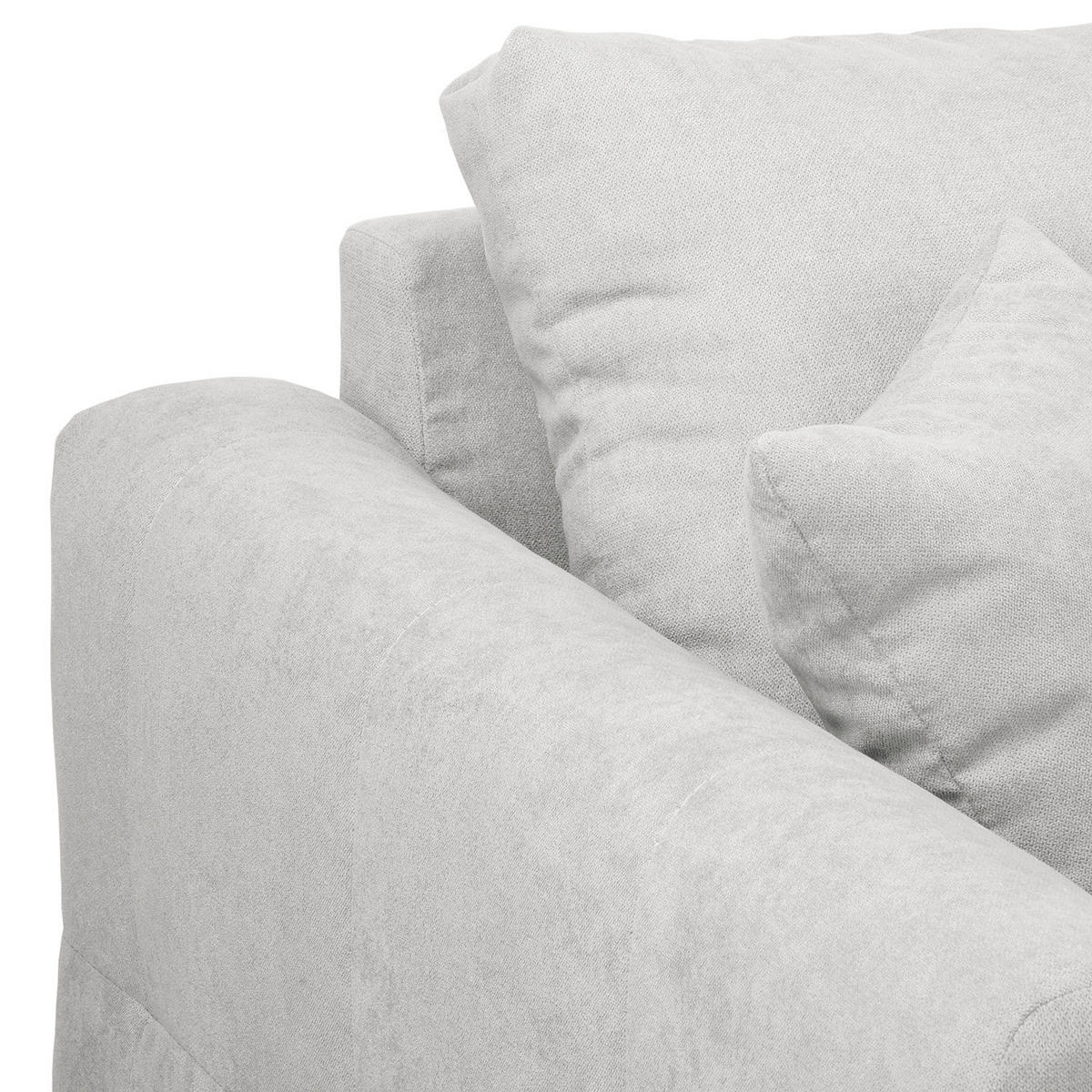 ECKSOFA inkl. Hocker Ariella Hellgrau Mikrofaser  - Hellgrau/Naturfarben, Design, Holz/Textil (161/231cm) - Livetastic