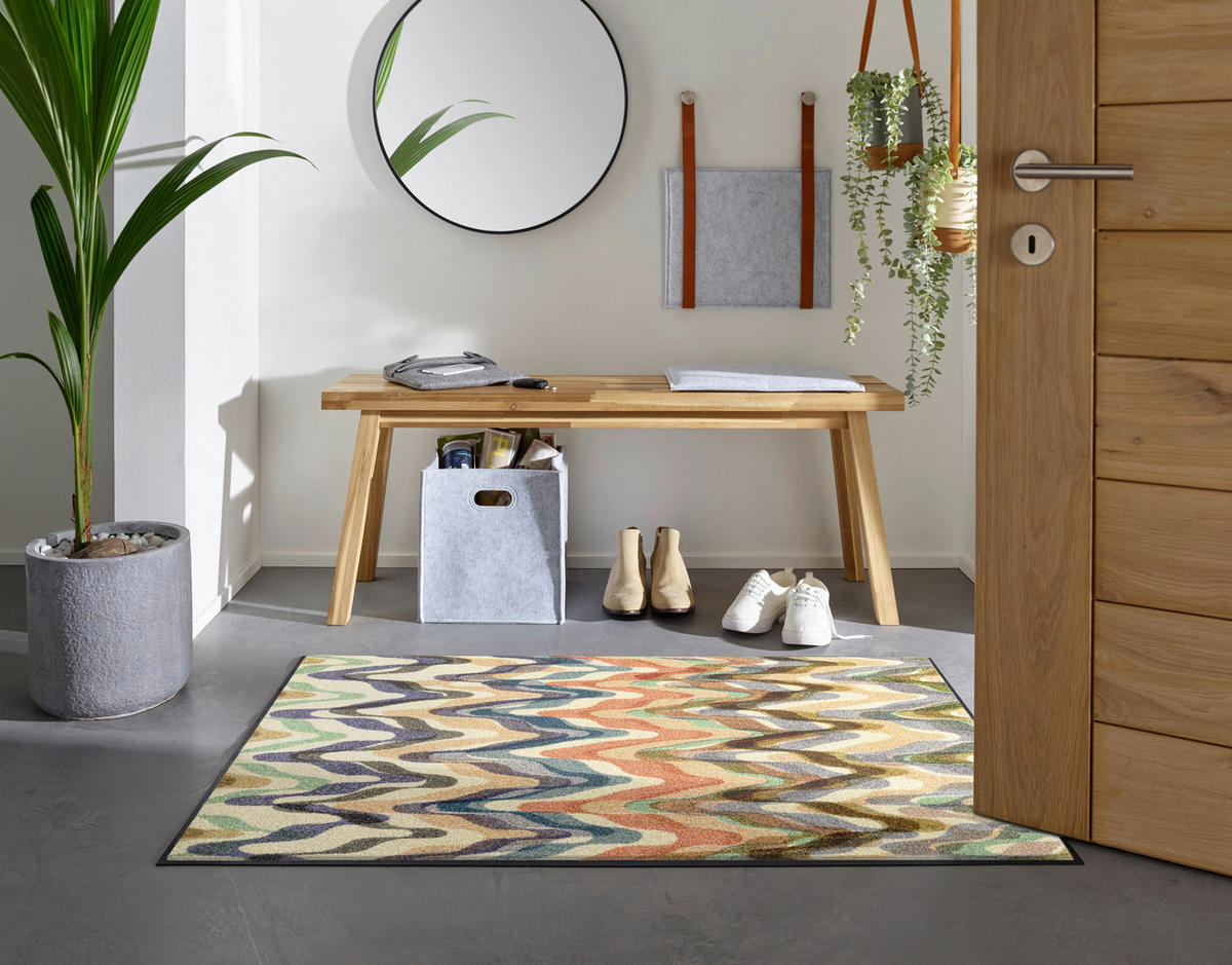 LÄUFER 75/120 cm Easy Current Beige  - Beige, Design, Kunststoff/Textil (75/120cm) - wash+dry