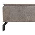 BOXSPRINGBETT 160/200 cm,  in Hellbraun, Topper, H2 + H2 = mittel  - Hellbraun/Schwarz, Design, Textil/Metall (160/200cm) - Esposa