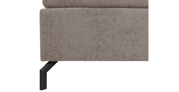 BOXSPRINGBETT 160/200 cm,  in Hellbraun, Topper, H2 + H2 = mittel  - Hellbraun/Schwarz, Design, Textil/Metall (160/200cm) - Esposa