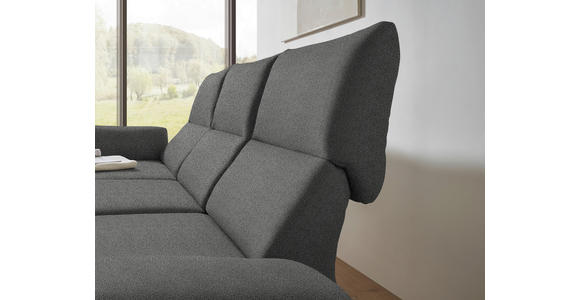 ECKSOFA  in Flachgewebe Dunkelgrau  175-224/255-365 cm  - Dunkelgrau/Schwarz, Design, Textil/Metall (175-224/255-365cm) - Dieter Knoll