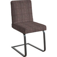 SCHWINGSTUHL  in Stahl Flachgewebe  - Dunkelbraun/Schwarz, Design, Textil/Metall (60/92/60cm) - Dieter Knoll