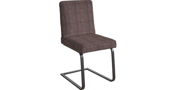 SCHWINGSTUHL in Stahl Flachgewebe - Dunkelbraun/Schwarz, Design, Textil/Metall (60/92/60cm) - Dieter Knoll
