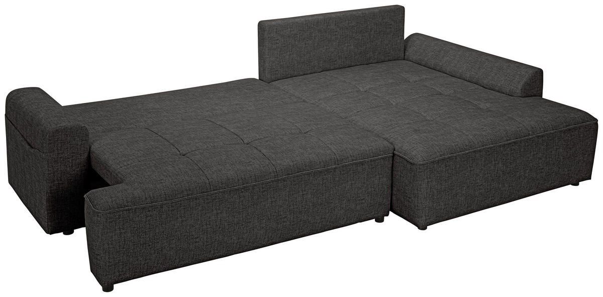 ECKSOFA Anthrazit Mikrofaser  - Anthrazit/Schwarz, KONVENTIONELL, Kunststoff/Textil (295/169cm) - Carryhome