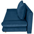 SCHLAFSOFA Cord Blau  - Blau/Buchefarben, KONVENTIONELL, Holz/Textil (200/75/85cm) - Carryhome