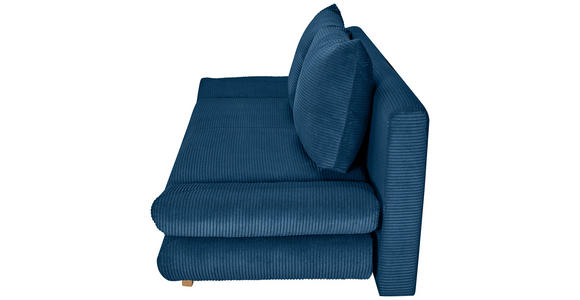 SCHLAFSOFA Cord Blau - Blau/Buchefarben, KONVENTIONELL, Holz/Textil (200/75/85cm) - Carryhome