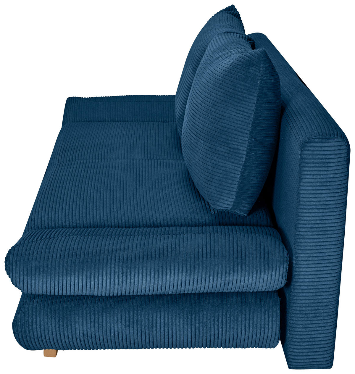 SCHLAFSOFA  mit Schlafen auf Sitzhöhe, haustierfreundlicher Bezug Cord Blau  - Blau/Buchefarben, KONVENTIONELL, Holz/Textil (200/75/85cm) - Carryhome
