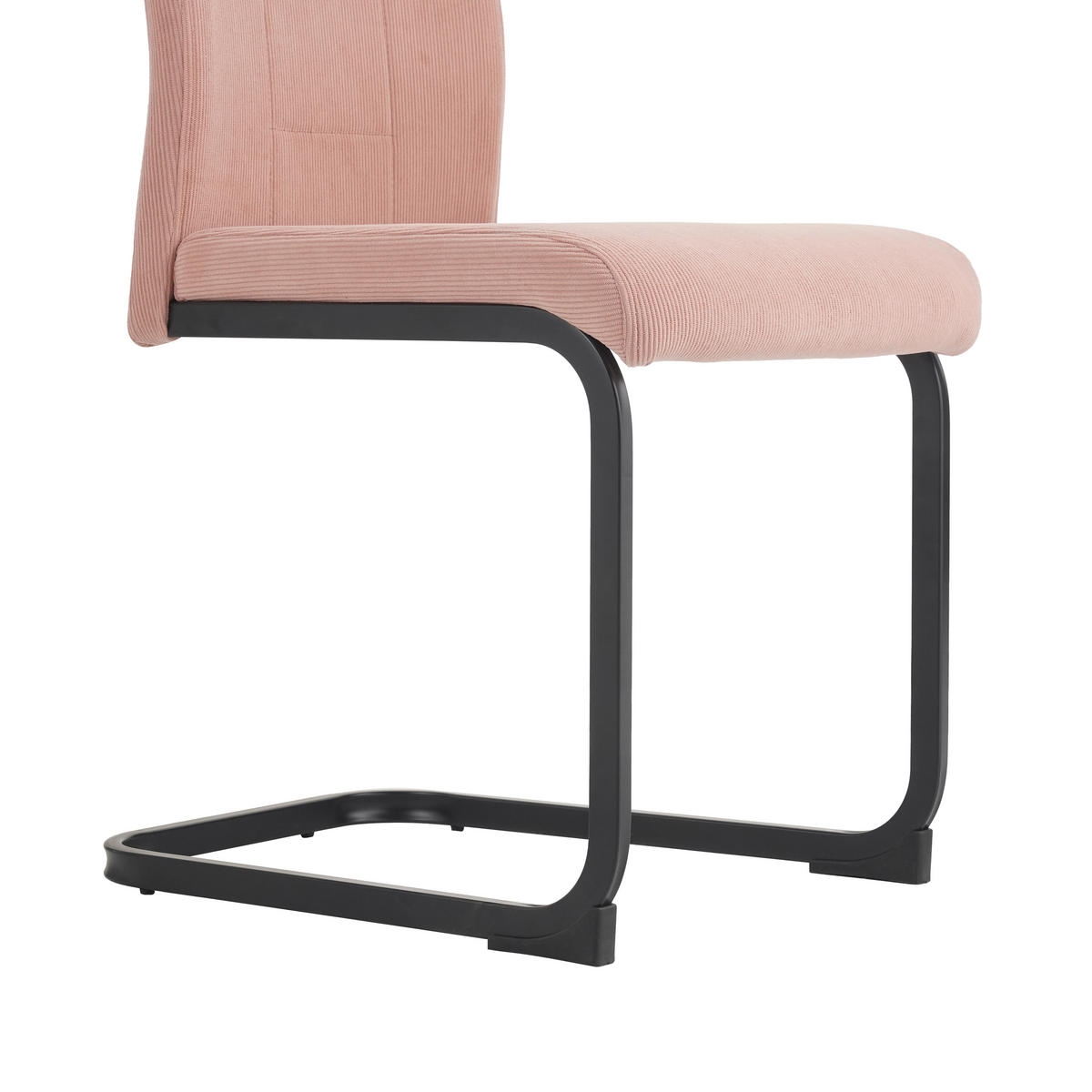 SCHWINGSTUHL  in Eisen Mikrofaser  - Altrosa/Schwarz, Design, Textil/Metall (44/100/59cm) - Carryhome