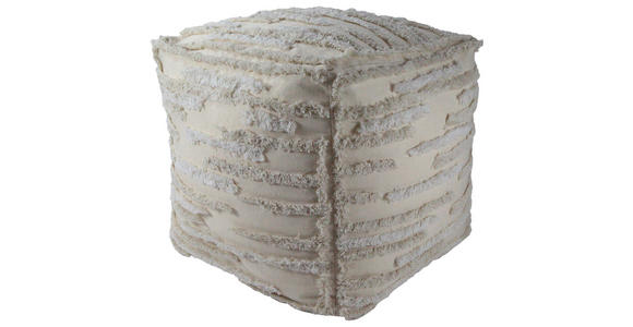 HOCKER in Textil Beige  - Beige, Design, Textil (45/45/45cm) - Xora