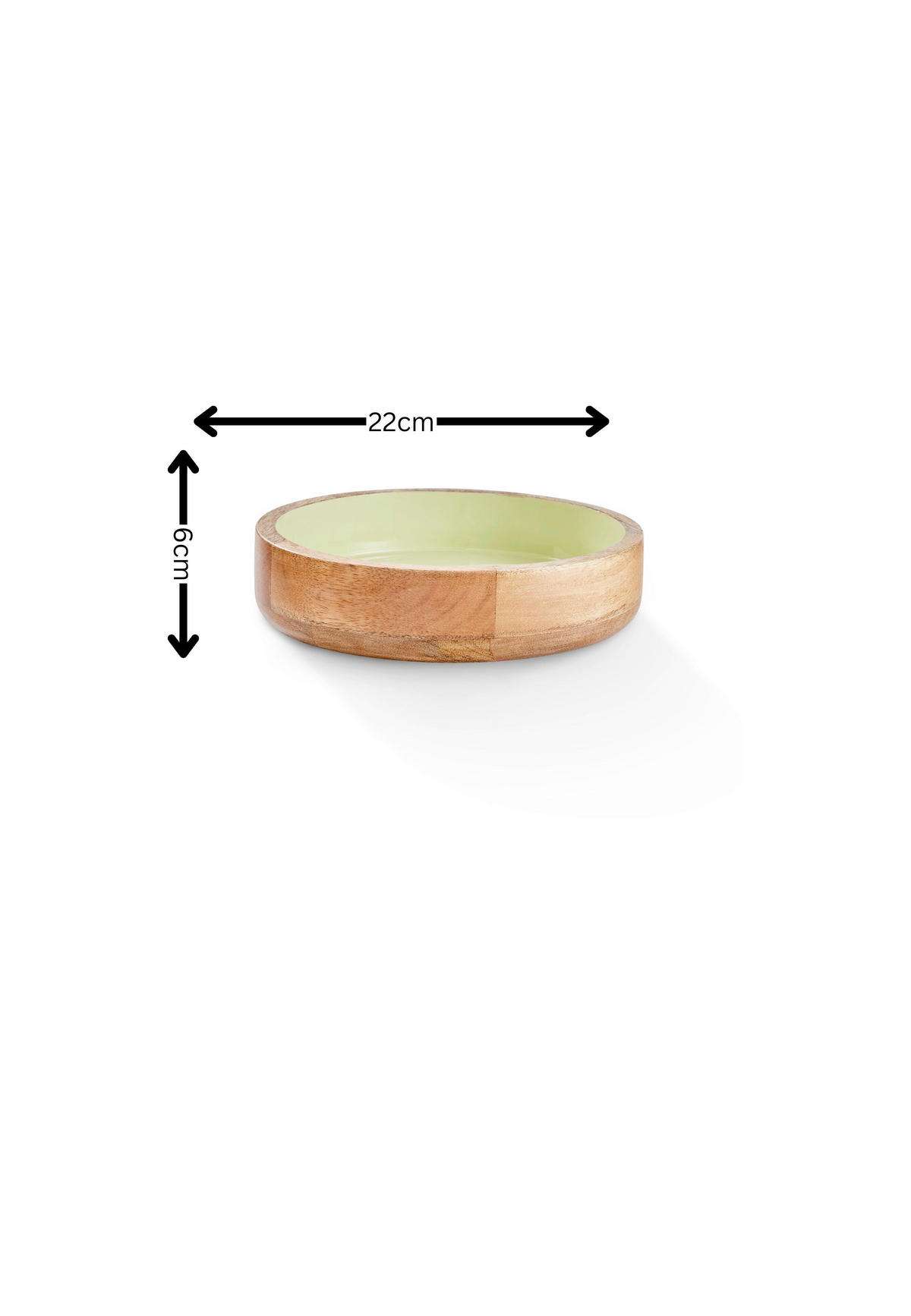 DEKOSCHALE - Salbeigrün/Mokka, Basics, Holz (22/6cm) - FYNCH-HATTON