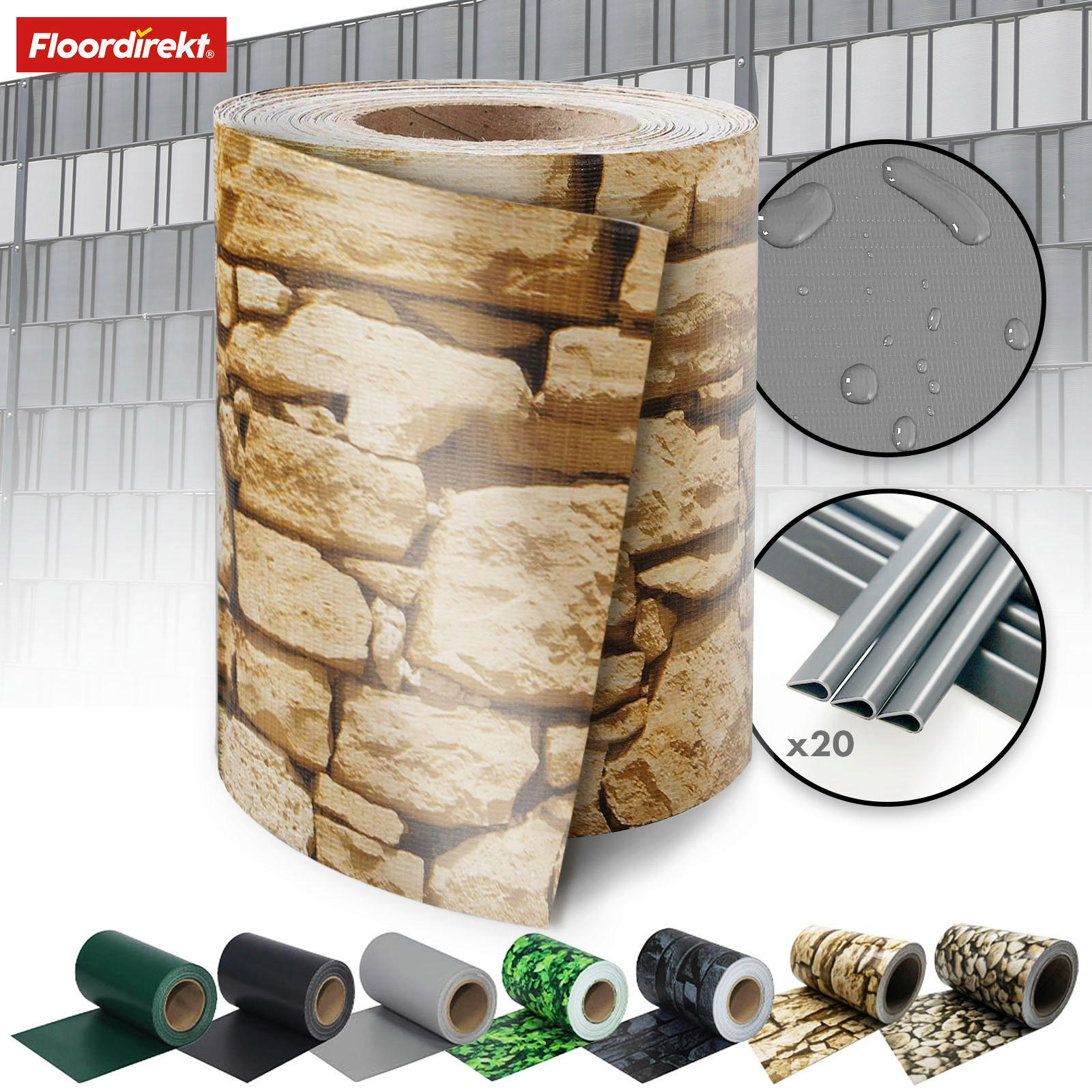 Floordirekt Sichtschutz PVC-Sichtschutzstreifen Beigebraun 19x3500 cm