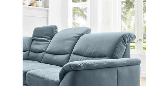 ECKSOFA Blau Mikrofaser - Wildeiche/Blau, KONVENTIONELL, Holz/Textil (224/254cm) - Carryhome