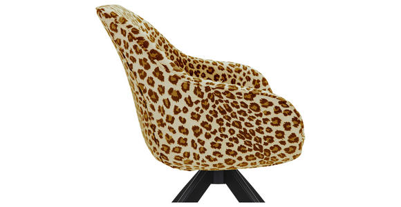 ARMLEHNSTUHL  Sitzfläche 360° drehbar Flachgewebe, Mikrofaser  - Schwarz/Braun, Design, Textil/Metall (60/83/65cm) - Landscape