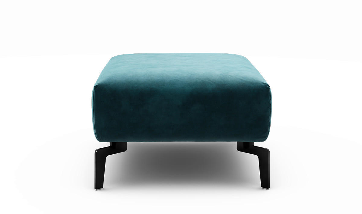 HOCKER Samt Blau  - Blau/Schwarz, Design, Textil/Metall (90/70/46cm) - SENSOO
