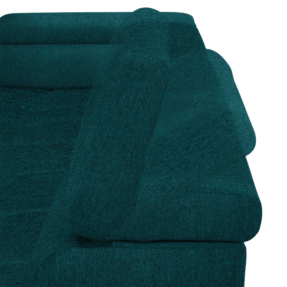 ECKSOFA Petrol Webstoff  - Petrol/Schwarz, Design, Textil/Metall (177/270cm) - Welnova