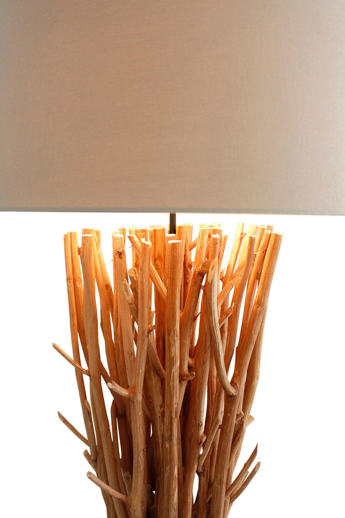 STEHLEUCHTE  30/175/30 cm   - Schwarz/Naturfarben, Design, Holz/Textil (30/175/30cm) - P & B