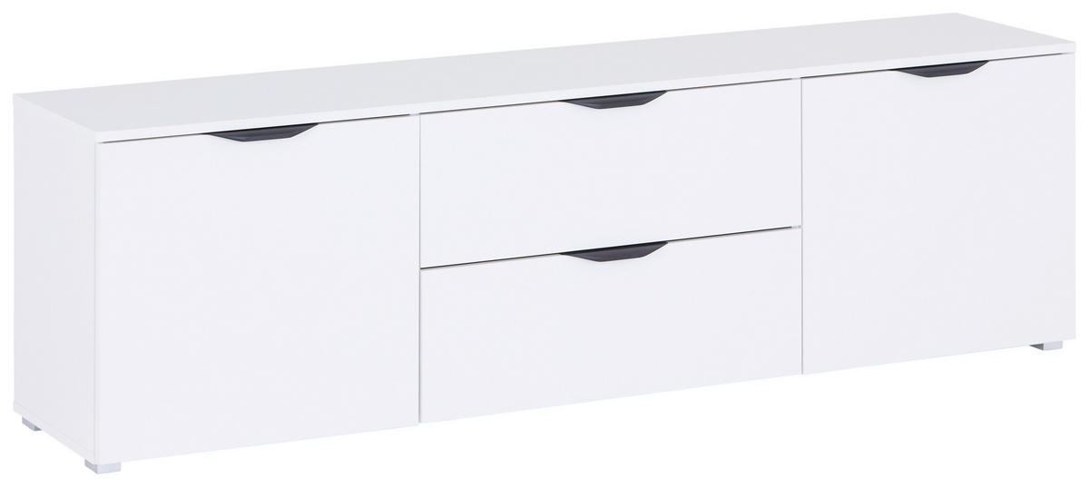 MIZICA ZA HI-FI NAPRAVE bela, bela, visoki sijaj  - srebrne barve/črna, Moderno, kovina/umetna masa (180/55/40cm) - Livetastic